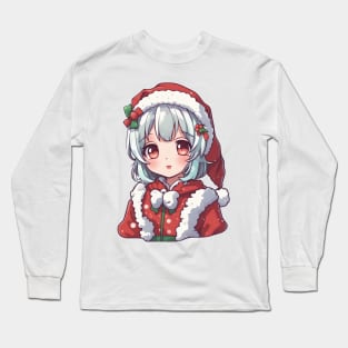 Cute christmas anime girl Long Sleeve T-Shirt